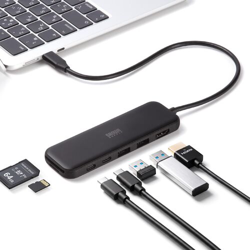 USB-C ハブ（7-in-1・PD100W・4K30Hz・HDMIポート・軽量・コンパクト・USB-Cポート・USB-Aポート・5Gbps・高速データ転送・SDカード・ドッキングステーション）