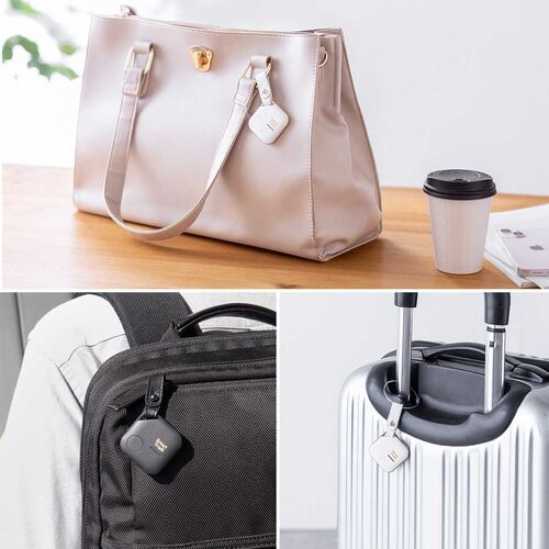 紛失防止タグ（スマートトラッカー・探す対応・iPhone・電池式・ブラック）