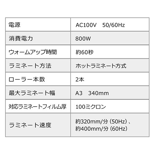 ラミネーター｜A3/A4対応・高速起動・詰まりにくい・家庭用/業務用