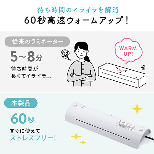 ラミネーター｜A3/A4対応・高速起動・詰まりにくい・家庭用/業務用