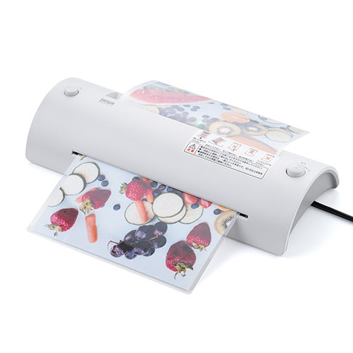 ラミネーター（A4対応・60秒フォームアップ・2本ローラー・パウチ加工・家庭用・業務用・メーカー・はがきサイズ・名刺サイズ・フィルム・おすすめ・人気 ） LM012 サンワサプライ