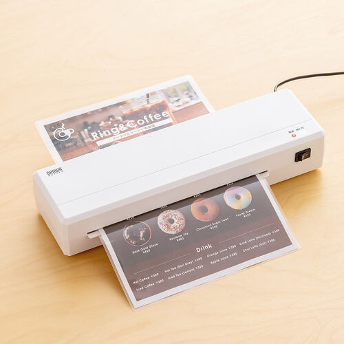 ラミネーター（A4・2本ローラー・90秒ウォームアップ・パウチ加工・ラミネート・機械・パウチラミネーター・スリム・業務用・家庭用・リリース機能）