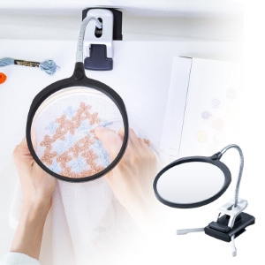 スタンドルーペ（拡大鏡・13cmレンズ・フレキシブルアーム・LEDライト・天板固定用クリップ付・改良版）