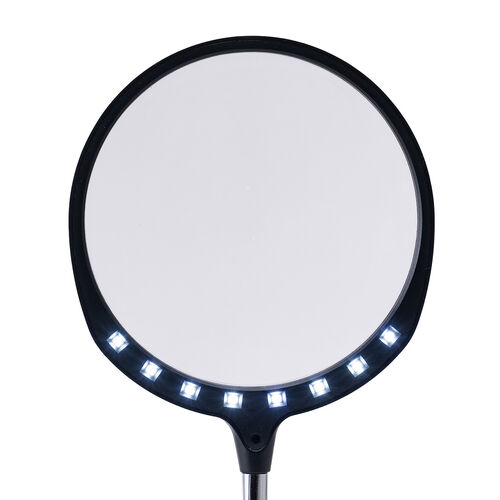 スタンドルーペ（拡大鏡・13cmレンズ・フレキシブルアーム・LEDライト・天板固定用クリップ付・改良版）