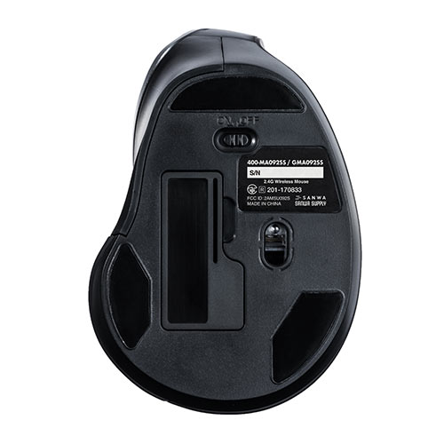 静音ワイヤレスマウス(無線・2.4G・ブルーLED・5ボタン・DPI切替・エルゴノミクス・人間工学・電池式・シルバー)