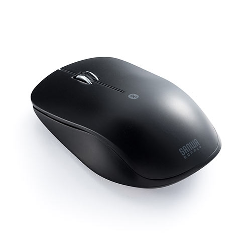 ワイヤレスマウス（Bluetooth・薄型・携帯・モバイル・Android・ブルーLED・ブラック）
