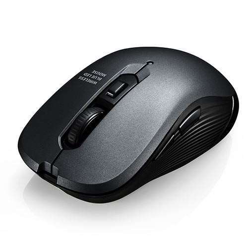 ワイヤレスマウス（5ボタン・無線・レシーバー・DPI切替・ラバーコーティング・多ボタンマウス・左右対称・左利き・コスパ最強・ガンメタリック）MA097GM