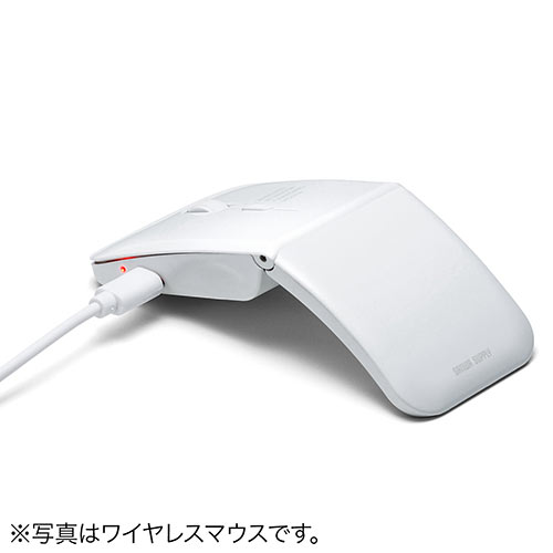 Bluetoothマウス(無線・Bluetooth3.0・IR LED・3ボタン・DPI切替・左右対称・折りたたみ・マルチペアリング・3台接続・充電式・超薄型・ホワイト)