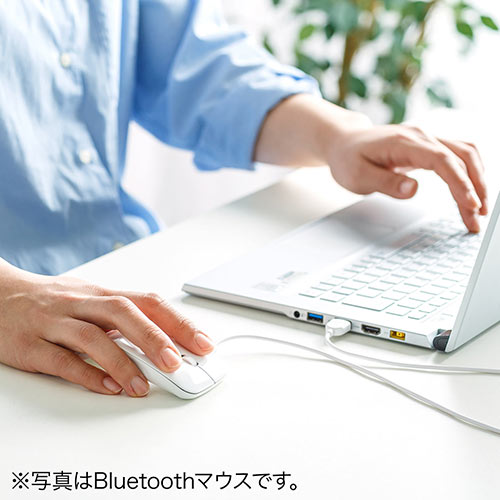 ワイヤレスマウス(無線・2.4G・IRセンサー・3ボタン・DPI切替・左右対称・折りたたみ・充電式・超薄型・ホワイト)