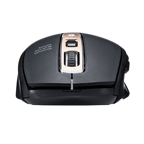 ワイヤレスマウス(Bluetooth・電池式・おすすめ・おしゃれ・人気・静音・多ボタン・中型・ブラック)  MA125BK