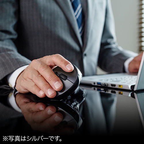 静音ワイヤレスマウス(無線・2.4G・ブルーLED・5ボタン・DPI切替・エルゴノミクス・人間工学・充電式・中型・レッド)