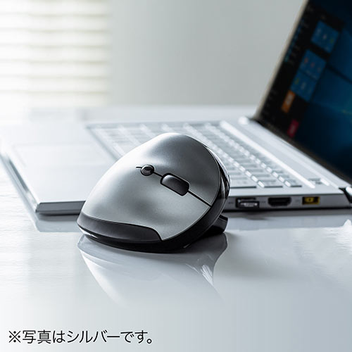 静音ワイヤレスマウス(無線・2.4G・ブルーLED・5ボタン・DPI切替・エルゴノミクス・人間工学・充電式・中型・レッド)