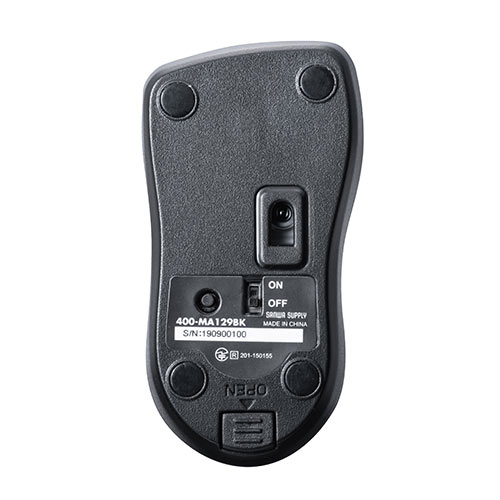 ワイヤレスマウス(Bluetooth・おすすめ・おしゃれ・人気・3ボタン・静音・電池式・超小型・持ち運び・エルゴノミクス・iPadOS対応・iOS14対応・ブラック) MA129BK