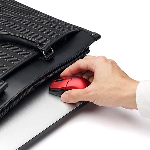 ワイヤレスマウス(Bluetooth・おすすめ・おしゃれ・人気・3ボタン・静音・電池式・超小型・持ち運び・エルゴノミクス・iPadOS対応・iOS14対応・レッド) MA129R