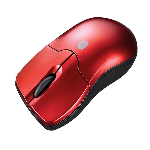 ワイヤレスマウス(Bluetooth・おすすめ・おしゃれ・人気・3ボタン・静音・電池式・超小型・持ち運び・エルゴノミクス・iPadOS対応・iOS14対応・レッド) MA129R