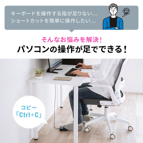 フットスイッチ（USB・フットペダル・有線接続・手前押し・カスタム可能・マクロ・プログラマブル・マウス操作対応・ショートカット割り当て・ゲーミング・配信・キーボード・メカニカル） MA213BK