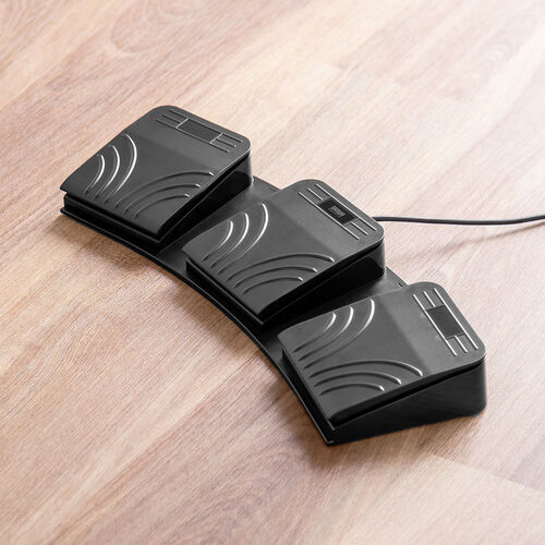 フットスイッチ（USB・フットペダル・スイッチ・有線・手前押し・カスタム可能・3ペダル・マクロ・プログラマブル・マウス操作対応・ショートカット割り当て・ゲーミング・配信・キーボード） MA214BK