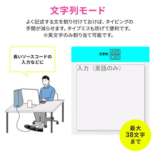 フットスイッチ（USB・フットペダル・スイッチ・有線・手前押し・カスタム可能・3ペダル・マクロ・プログラマブル・マウス操作対応・ショートカット割り当て・ゲーミング・配信・キーボード） MA214BK