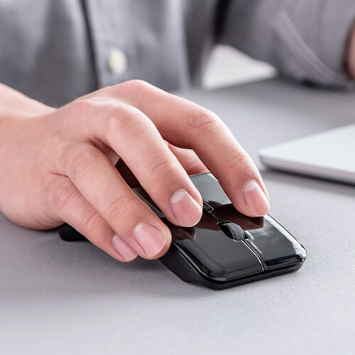 薄型マウス（Bluetoothマウス・5ボタン・小型・折りたたみ式・USB-C充電式・無線・ワイヤレス・マルチペアリング・コンパクト・戻る/進む ボタン・ブラック）