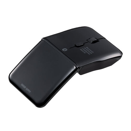 薄型マウス（Bluetoothマウス・5ボタン・小型・折りたたみ式・USB-C充電式・無線・ワイヤレス・マルチペアリング・コンパクト・戻る/進む ボタン・ブラック）