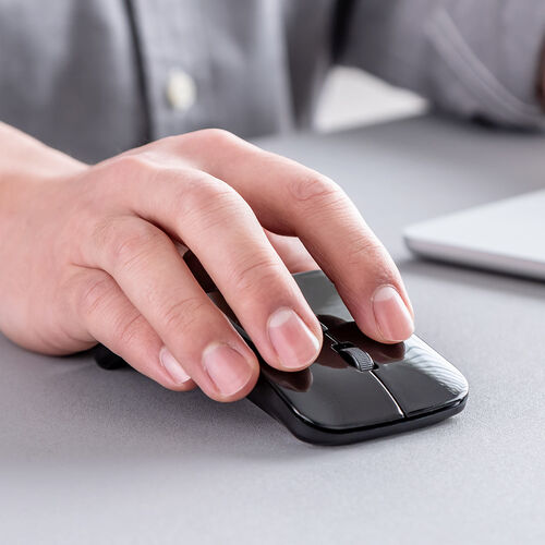 薄型マウス（Bluetoothマウス・3ボタン・小型・折りたたみ式・USB-C充電式・無線・ワイヤレス・マルチペアリング・コンパクト・ブラック）