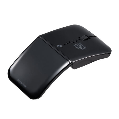 薄型マウス（Bluetoothマウス・3ボタン・小型・折りたたみ式・USB-C充電式・無線・ワイヤレス・マルチペアリング・コンパクト・ブラック）