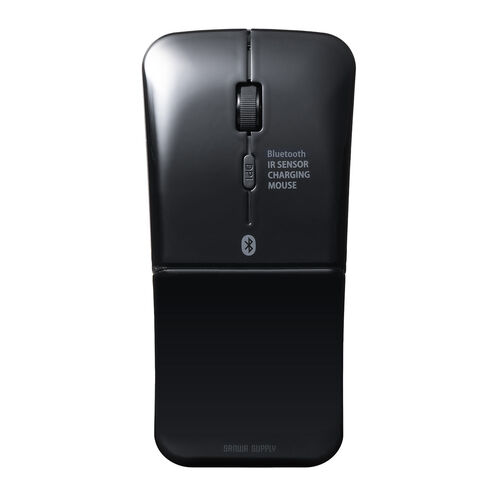 薄型マウス（Bluetoothマウス・3ボタン・小型・折りたたみ式・USB-C充電式・無線・ワイヤレス・マルチペアリング・コンパクト・ブラック）