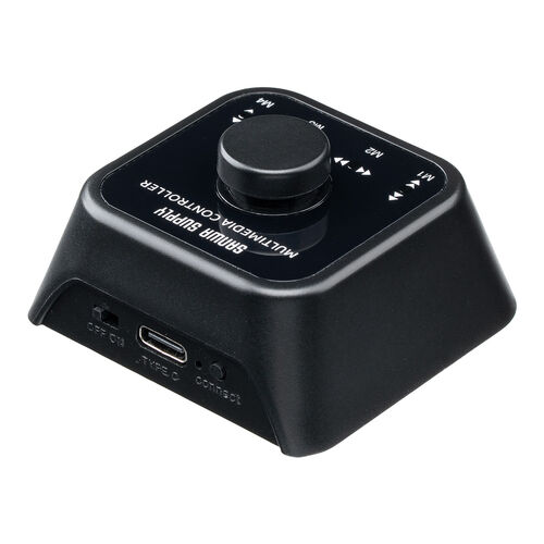 プログラマブルボタン（1ボタン/8機能・割り当て・有線 ＆ Bluetooth接続・左手デバイス・ページターナー・楽譜・ページ送り・USB充電器・電子書籍・コントローラー・ブラック）