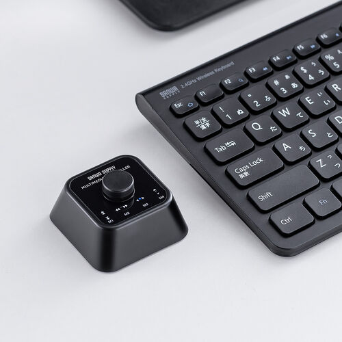 プログラマブルボタン（1ボタン/8機能・割り当て・有線 ＆ Bluetooth接続・左手デバイス・ページターナー・楽譜・ページ送り・USB充電器・電子書籍・コントローラー・ブラック）