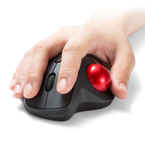 トラックボール 交換用 ボール（34mm・レッド・光沢仕上げ・他社マウス