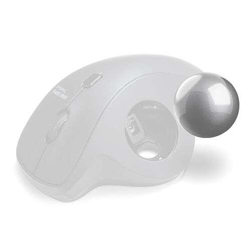 トラックボール（交換用・ボール・34mm・シルバー・光沢仕上げ・他社マウス対応・汎用・玉・修理・高精度・銀色）