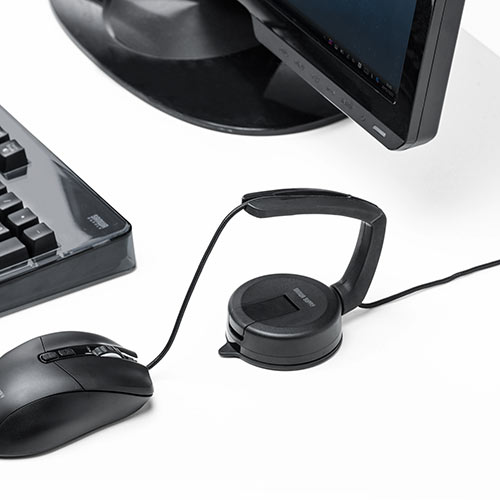 マウスバンジー（ケーブルホルダー・マウスコードホルダー・コードホルダー・吸盤取り付け・シリコンアーム・ゲーミング）