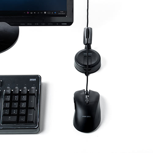 マウスバンジー（ケーブルホルダー・マウスコードホルダー・コードホルダー・吸盤取り付け・シリコンアーム・ゲーミング）