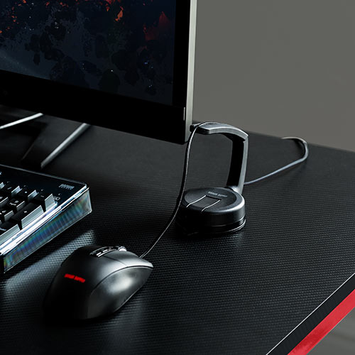 マウスバンジー（ケーブルホルダー・マウスコードホルダー・コードホルダー・吸盤取り付け・シリコンアーム・ゲーミング）