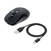 Bluetoothマウス（USB-C充電式・戻る/進む・5ボタン・ワイヤレス・静音・無線・ラバーコーティング・ブラック）