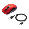 Bluetoothマウス（USB-C充電式・戻る/進む・5ボタン・ワイヤレス・静音・無線・ラバーコーティング・レッド）