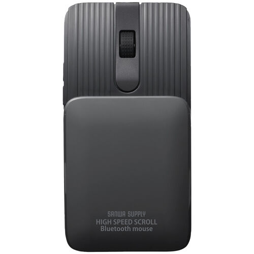 マウス（薄型・高速スクロール・Bluetooth・静音・スライドカバー・5ボタン・戻る/進むボタン・ポーチ付き・持ち運び・小型・携帯マウス・モバイルマウス・コンパクト・充電式・スリム・軽量・ブラック）