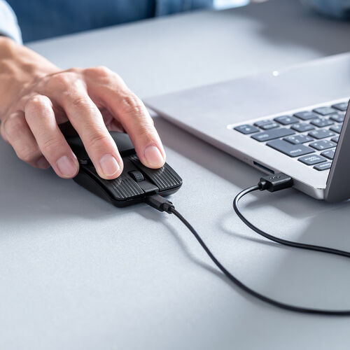 マウス（薄型・高速スクロール・Bluetooth・静音・スライドカバー・5ボタン・戻る/進むボタン・ポーチ付き・持ち運び・小型・携帯マウス・モバイルマウス・コンパクト・充電式・スリム・軽量・ブラック）