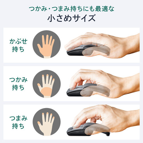 マウス（薄型・高速スクロール・Bluetooth・静音・スライドカバー・5ボタン・戻る/進むボタン・ポーチ付き・持ち運び・小型・携帯マウス・モバイルマウス・コンパクト・充電式・スリム・軽量・ブラック）