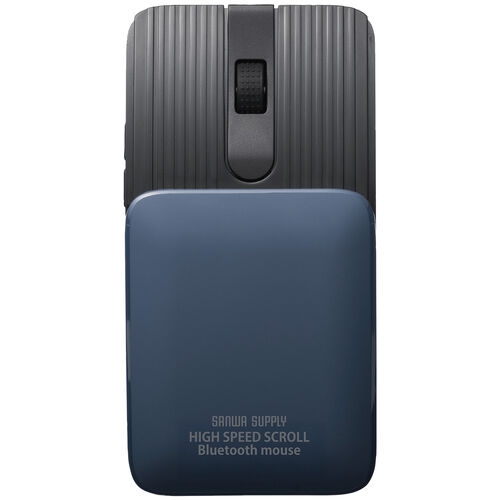 マウス（薄型・高速スクロール・Bluetooth・静音・スライドカバー・5ボタン・戻る/進むボタン・ポーチ付き・持ち運び・小型・携帯マウス・モバイルマウス・コンパクト・充電式・スリム・軽量・ブルー）