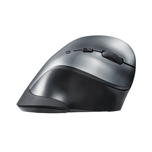 ワイヤレスマウス（Bluetooth・おすすめ・おしゃれ・人気・静音・エルゴマウス・マルチペアリング・電池式・シルバー） MABT102S