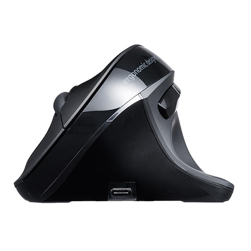 ワイヤレスマウス（Bluetooth・おすすめ・おしゃれ・人気・エルゴノミクス・充電式・静音・ブラック） MABT127