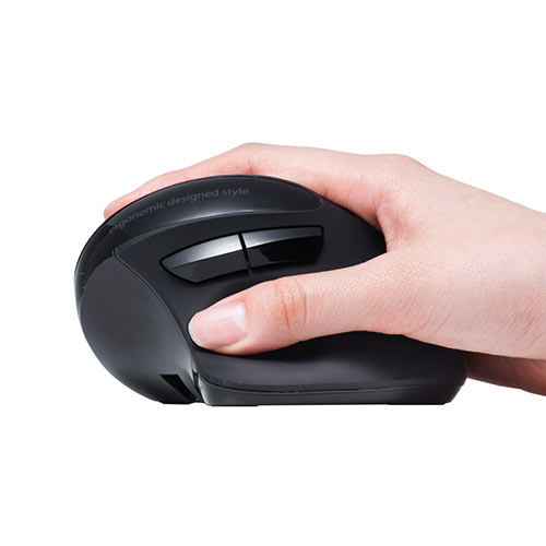 ワイヤレスマウス（Bluetooth・おすすめ・おしゃれ・人気・エルゴノミクス・充電式・静音・ブラック） MABT127