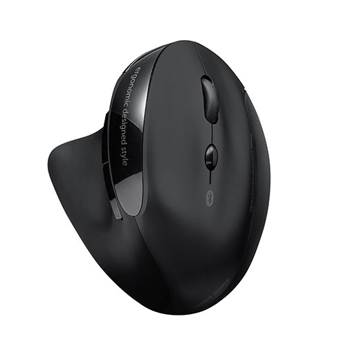 ワイヤレスマウス（Bluetooth・おすすめ・おしゃれ・人気・エルゴノミクス・充電式・静音・ブラック） MABT127