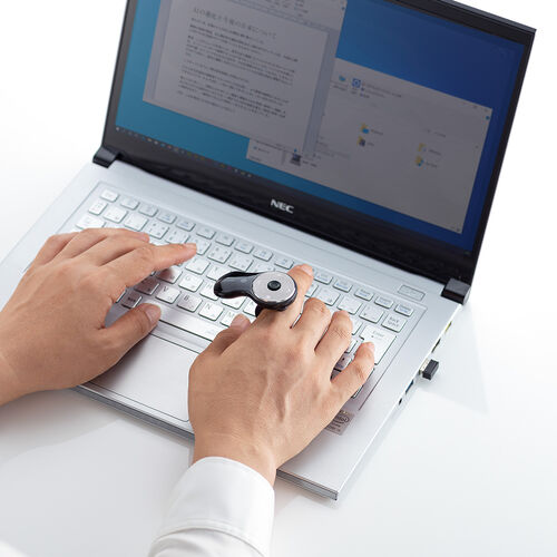 ワイヤレスマウス（リングマウス・Bluetooth接続・5ボタン・充電式・フィンガーマウス・スティック搭載・おすすめ・ブラック） MABT156BK2