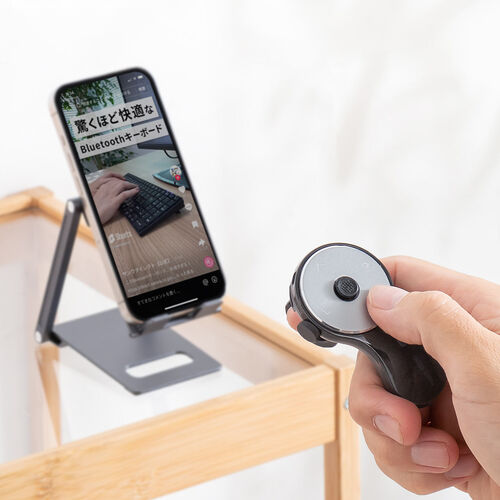 リングマウス（ホイール搭載・Bluetooth接続・USB-C充電・ハンディマウス・フィンガーマウス・Tiktokコントローラー・スワイプモード・iPhone対応・エアマウス・ブラック）