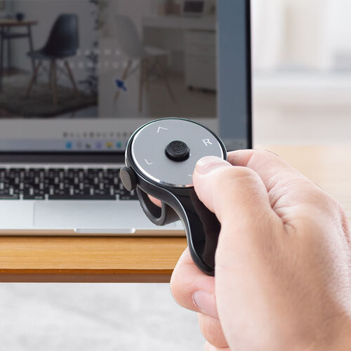 リングマウス（ホイール搭載・Bluetooth接続・USB-C充電・ハンディマウス・フィンガーマウス・Tiktokコントローラー・スワイプモード・iPhone対応・エアマウス・ブラック）