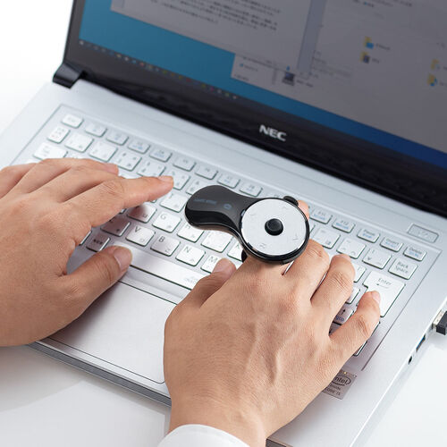 リングマウス（ホイール搭載・Bluetooth接続・USB-C充電・ハンディマウス・フィンガーマウス・Tiktokコントローラー・スワイプモード・iPhone対応・エアマウス・ブラック）