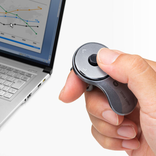 ワイヤレスマウス（リングマウス・Bluetooth接続・スティック搭載・5ボタン・充電式・フィンガーマウス・ガンメタリック・おすすめ） MABT156GM2