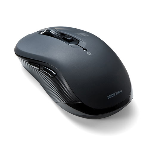 【アウトレット･訳あり・セール】ワイヤレスマウス（Bluetooth・ワイヤレス・ブルーLEDセンサー・5ボタン・左右対称・iPadOS対応・中型・おすすめ・ブラック） MABT158BK